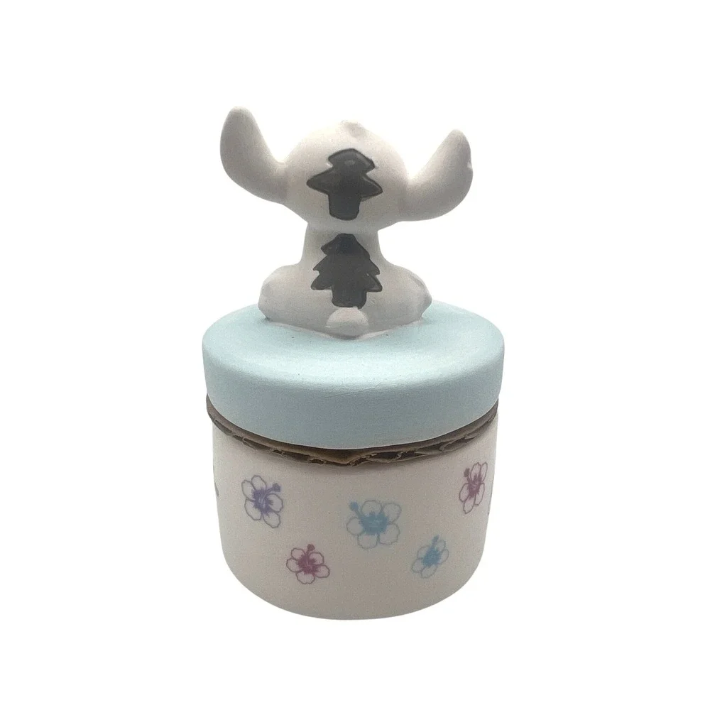 Disney‎ Stitch Aroma Pot Holder Ceramic Hibiscus Flower Blue Lid New